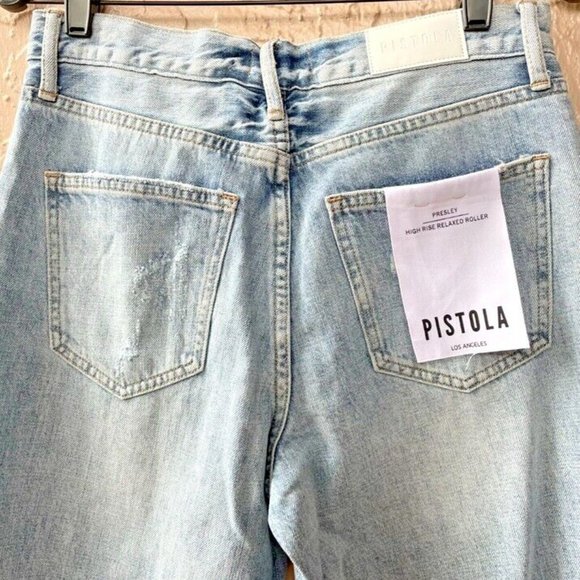 PISTOLA Jeans - PRESLEY DISTRESSED HIGH RISE RELAXED ROLLER - Size 27 - NWT - Picture 7 of 8